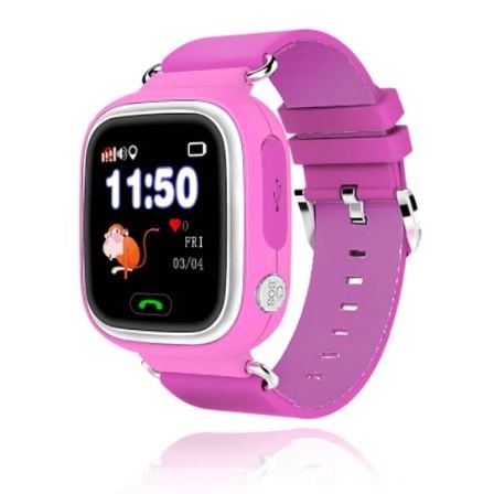 RELOJ INTELIGENTE CON LOCALIZADOR PARA NINOS LEOTEC KIDS WAY ROSA - PANTALLA LCD TACTIL - GPS - MICROSIM - BOTON SOS/LLAMADA BID | Relojes con localizador (sim)