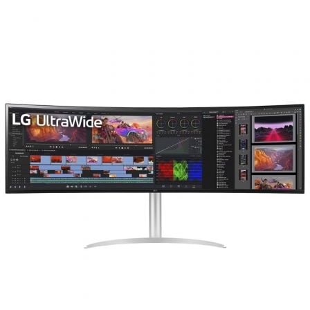 MONITOR GAMING ULTRAPANORAMICO CURVO LG ULTRAGEAR 49WQ95C-W 49"/ DUAL QHD/ MULTIMEDIA/ REGULABLE EN ALTURA/ BLANCO