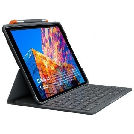 FUNDA CON TECLADO LOGITECH SLIM FOLIO PARA TABLETS APPLE IPAD AIR 3 GEN 2020 DE 10.5"/ GRAFITO