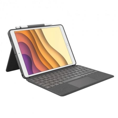 FUNDA CON TECLADO LOGITECH COMBO TOUCH PARA TABLETS APPLE IPAD AIR 3 GEN 2020 Y IPAD PRO 10.5"/ GRIS