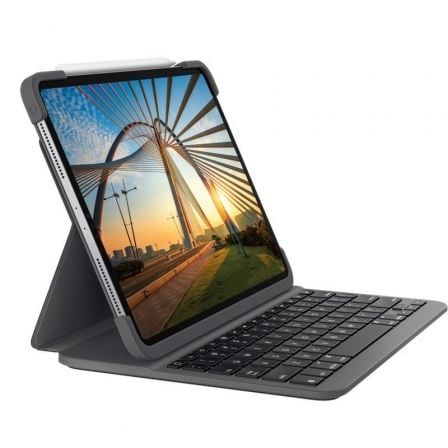 FUNDA CON TECLADO LOGITECH SLIM FOLIO PRO PARA TABLETS APPLE IPAD PRO 3 Y 4 GEN 12.9"/ NEGRO