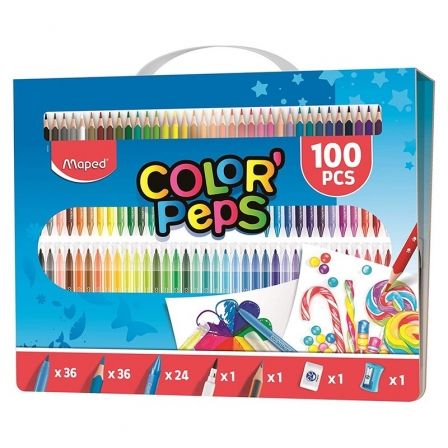 KIT DE COLOREAR MAPED COLOR'PEPS 907003/ 100 UNIDADES/ CONTENIDO SURTIDO