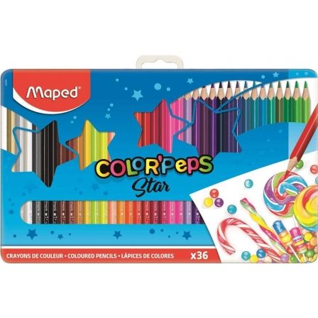 LAPICES MAPED COLOR'PEPS 832056/ 3.7MM/ 36 UNIDADES/ COLORES SURTIDOS | Ceras, lpices y rotuladores