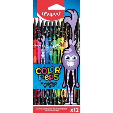 LAPICES MAPED COLOR'PEPS MONSTER 862612/ 12 UNIDADES/ COLORES INTENSOS