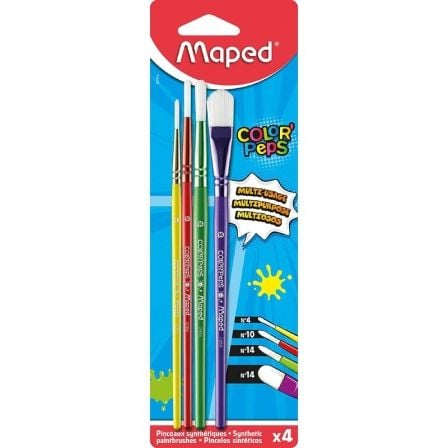 PINCELES MAPED COLOR'PEPS 867810/ 3 REDONDOS/ 1 PLANO/ 4 UNIDADES