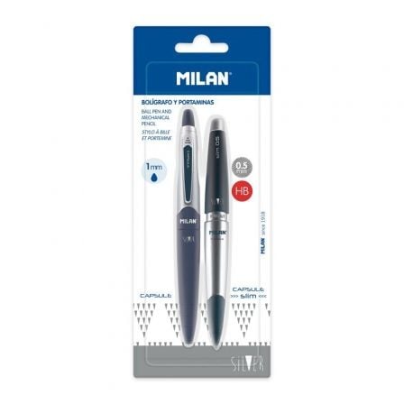 BOLIGRAFO DE TINTA DE ACEITE RETRACTIL Y PORTAMINAS MILAN BWM10414/ AZUL/ NEGRO