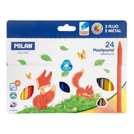 LAPICES TRIANGULARES MILAN PLASTIPAPEL 022T24/ 24 UNIDADES/ COLORES SURTIDOS