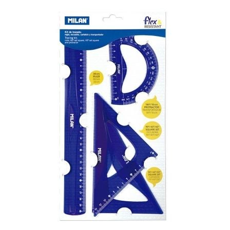 PACK DE REGLAS MILAN FLEX RESISTANT 359801/ AZUL ACIDO