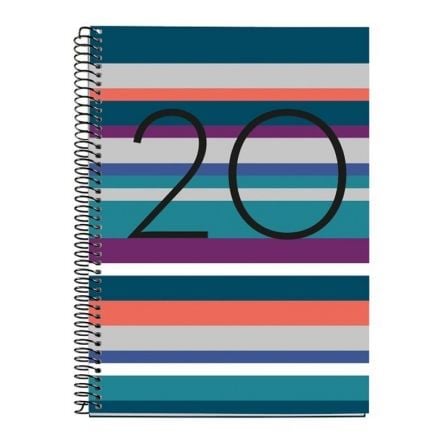 AGENDA ANUAL 2020 MIQUEL RIUS 34024 NORUEGA PLUS - DIA POR PAGINA - 155*213MM - ENCUADERNACION ESPIRAL - ANO STAMPING NEGRO | Agendas