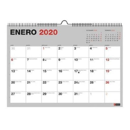 CALENDARIO DE PARED 2020 MIQUEL RIUS 28033 BASICS MR GRIS - DIN A3 - MES VISTA - ENCUADERNACION ESPIRAL - PAPEL 120G/M2 - 420*29 | Agendas