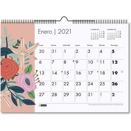 CALENDARIO ANUAL 2021 A3 PARED MIQUEL RIUS IMAGENES FLORES