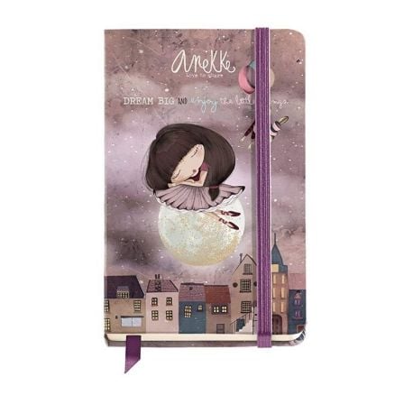 CUADERNO MIQUEL RIUS 100053 LOGBOOK ANEKKE BALLERINA - 90*140MM - 100 HOJAS LISAS - CINTA MARCADOR - CIERRE GOMA ELASTICA