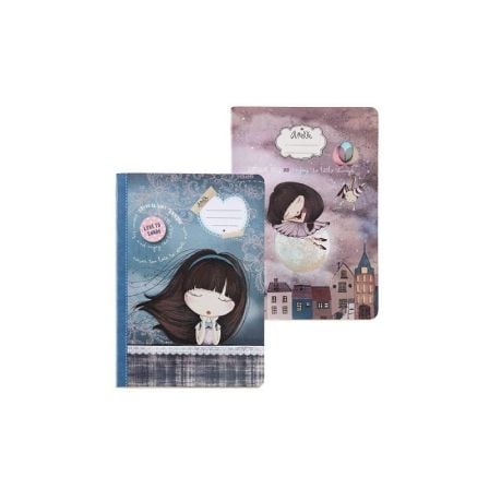 PACK DE 2 CUADERNOS MIQUEL RIUS 1085 ANEKKE - A5 - CUBIERTA CARTONCILLO - 40 HOJAS PUNTEADAS - 80G DECORADAS ANEKKE