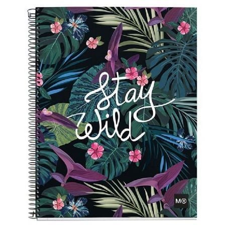 CUADERNO MIQUEL RIUS 46394 STAY WILD MR - A4 - 140 HOJAS - 70G/M2 - 35 HOJAS POR COLOR - CUADRICULA 5*5 - 4 TALADROS - CUBIERTAS | Coleccion miquel rius