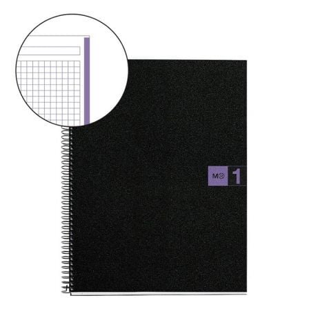 LIBRETA ESPIRAL A4  - 80 HOJAS MICROPERFORADAS - 4 TALADROS - NOTE BOOK -1 4 - RECICLADO - VIOLETA - MIQUEL RIUS | Espiral