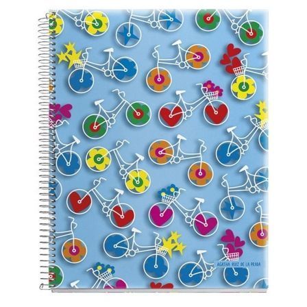 CUADERNO CUARTO 80 HOJAS CON MARGEN CUADRICULA 4 MM DISENO BICICLETAS AGATHA RUIZ DE LA PRADA - MIQUEL RIUS