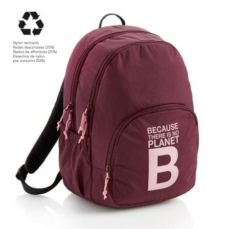 MOCHILA MIQUEL RIUS BECAUSE THERE IS NO PLANET B/ CAPACIDAD 27L/ BURDEOS | Mochilas y accesorios