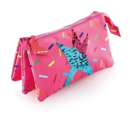 ESTUCHE PORTATODO TRIPLE MIQUEL RIUS 18710 AGATHA RUIZ DE LA PRADA CARAMELOS - CAPACIDAD PARA 70 PIEZAS - DOBLE CIERRE CON CREMA