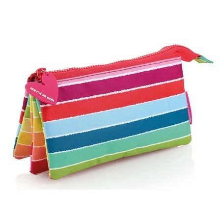 ESTUCHE PORTATODO TRIPLE MIL RAYAS AGATHA RUIZ DE LA PRADA - 16634 MIQUEL RIUS | Mochilas y accesorios