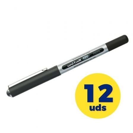 CAJA DE BOLIGRAFOS DE TINTA PIGMENTADA UNI-BALL UB150/ 12 UNIDADES/ NEGRO