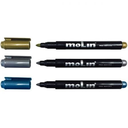 ROTULADORES DE TINTA METALICA MOLIN VISION RTM220-03/ 3 UNIDADES/ 1-2 MM/ COLORES SURTIDOS