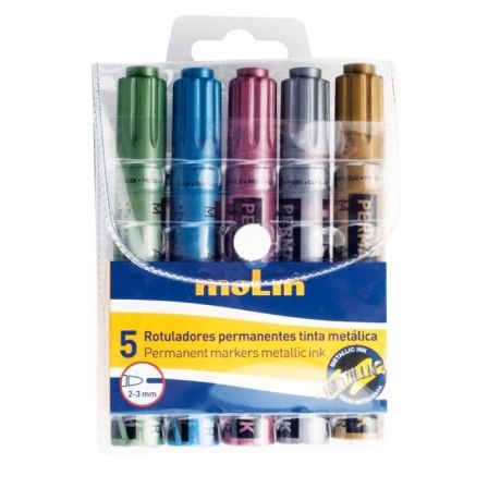 ROTULADORES DE TINTA METALICA MOLIN RTM230-05/ 2MM/ 5 UNIDADES/ COLORES SURTIDOS