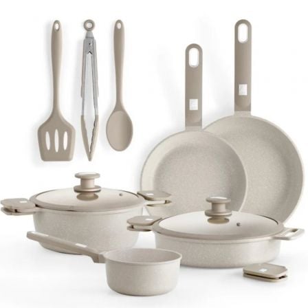 PACK BATERIA DE COCINA MONIX MARTIN BERASATEGUI/ CAZO O16CM/ SARTEN O22 - 26CM/ CACEROLAS O24 - 28CM/ ALUMINIO FORJADO/ APTA PAR