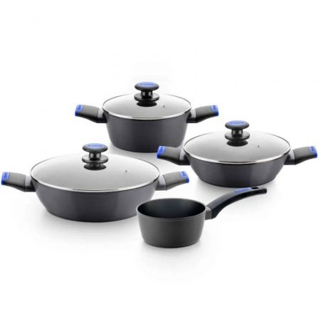 PACK BATERIA DE COCINA MONIX MARTIN BERASATEGUI/ CAZO O16CM/ CACEROLAS O20 - 24 - 28CM/ ALUMINIO FORJADO/ APTA PARA INDUCCION