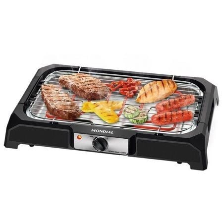 BARBACOA ELECTRICA MONDIAL CH-01 BBQ WEEKEND I - 2000W - TERMOSTATO ALTA PRECISION - PARRILLA ALTURA REGULABLE - FACIL LIMPIEZA