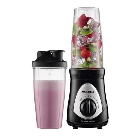 BATIDORA PEQUENA 2 RECIPIENTES MONDIAL DG01 PERSONAL BLENDER - 300W - DOS VELOCIDADES+PULSE - 1 CUCHILLA - CAPACIDAD 750ML