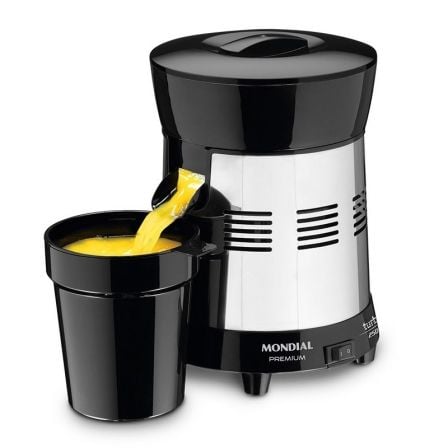 EXPRIMIDOR MONDIAL E-10 JUICER TURBO - 250W - JARRA CON FILTRO 1L - ROTACION CONTINUA - SISTEMA ANTIGOTEO - DESMONTABLE