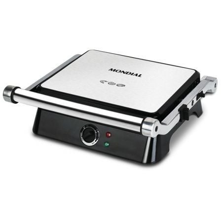 GRILL ELECTRICO MONDIAL G15 TABLE - 1400W - APERTURA 180 - PLACAS ANTIADHERENTES - TERMOSTATO ALTA PRECISION - ACERO INOXIDABLE