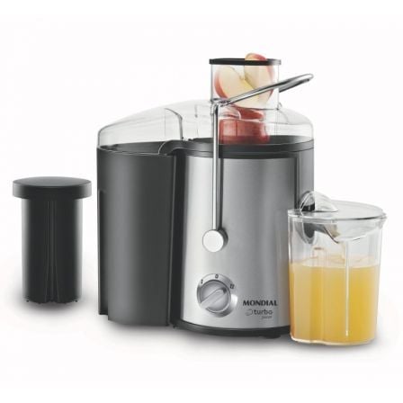 LICUADORA MONDIAL CF06 TURBO JUICER 400W - 2 VELOCIDADES - JARRA TRANSPARENTE 0.5L - DEPOSITO RECOGE-PULPA - ACERO INOX