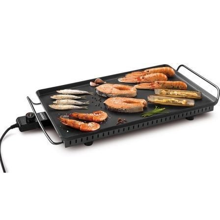 PLANCHA PARA ASAR MONDIAL TC-02 PARTY - 2500W - XXL 30*60CM - PARRILLA ALUMINIO 4MM - TERMOSTATO ALTA PRECISION - COLOR NEGRO