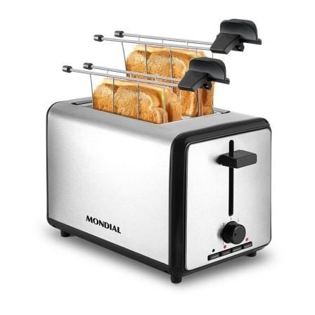 TOSTADOR DE PAN MONDIAL T-09 2 SLICE MAKER - 800W - 2 RANURAS - ACCESORIO PARA SANDWICHES - 7 NIVELES DE TOSTADO - ELEVADOR AUTO