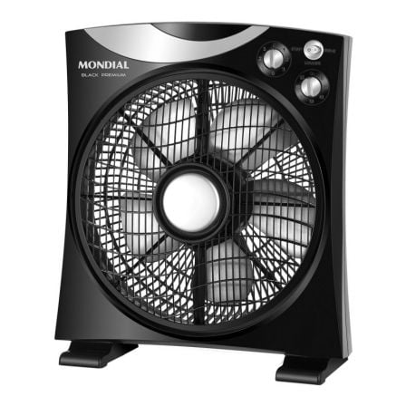 VENTILADOR DE SUELO MONDIAL CA04 NEGRO - 5 ASPAS - 50W - 3 VELOCIDADES - REJILLA GIRATORIA - ASA DE TRANSPORTE - SILENCIOSO