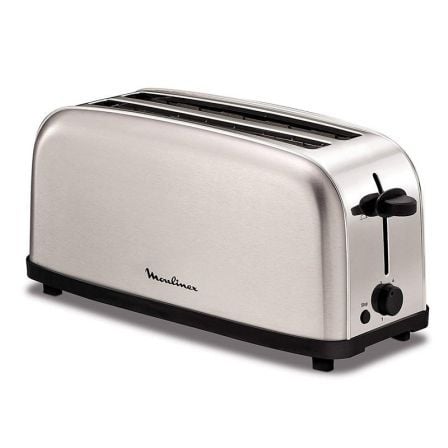 TOSTADOR DE PAN MOULINEX CLASSIC INOX - 1400W - 2 RANURAS LARGAS - 6 NIVELES DE TOSTADO - FUNCION PARADA - ACABADO ACERO INOXIDA