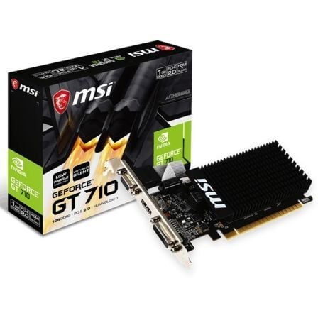 TARJETA GRAFICA MSI GEFORCE  GT 710 1GD3H LP - 954MHZ - 1GB DDR3 - DVI-D - HDMI - VGA - PERFIL BAJO