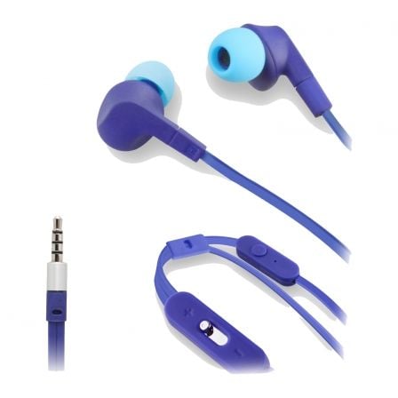 AURICULARES INTRAUDITIVOS MUVIT - MICROFONO INTEGRADO - CABLE PLANO - 3.5MM - AZUL