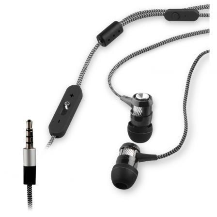 AURICULARES INTRAUDITIVOS MUVIT - MICROFONO INTEGRADO - DISENO CORDON - 3.5MM - NEGRO