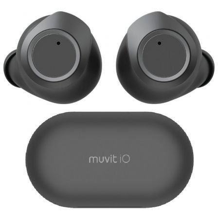 AURICULARES BLUETOOTH MUVIT IO SMART TRUE WIRELESS URBAN ENC CON ESTUCHE DE CARGA/ AUTONOMIA 5H/ NEGROS