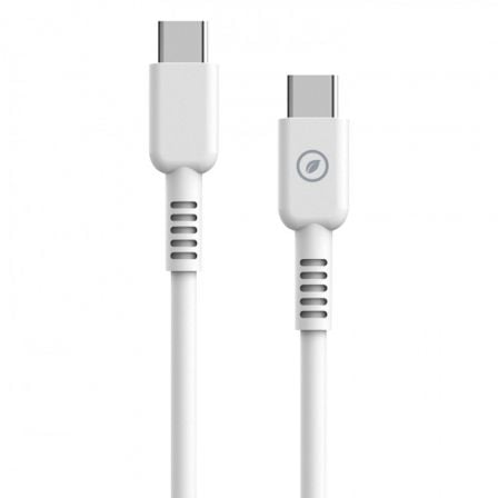 CABLE USB 2.0 TIPO-C MUVIT FOR CHANGE MCUSC0008/ USB TIPO-C MACHO - USB TIPO-C/ HASTA 60W/ 1.2M/ BLANCO