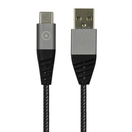 CABLE USB 2.0 MUVIT TIGER TGUSC0002/ USB TIPO-C MACHO - USB MACHO/ 1.2M/ GRIS