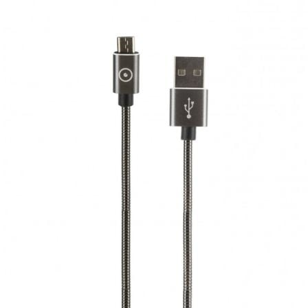 CABLE USB MUVIT TIGER TGUSC0011 - CONECTORES USB TIPO-C MACHO /  USB MACHO - 3A - ACERO INOX - ANTIENROSCAMIENTO - 1.2M - GRIS