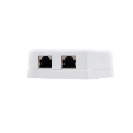 ROSETA DE SUPERFICIE RJ45 NANOCABLE 10.21.1102 - CAT 5E FTP - 2 TOMAS - COLOR BLANCO