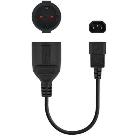 ADAPTADOR ALIMENTACION NANOCABLE 10.22.0902/ C14 MACHO - CEE7 HEMBRA/ 50CM/ NEGRO