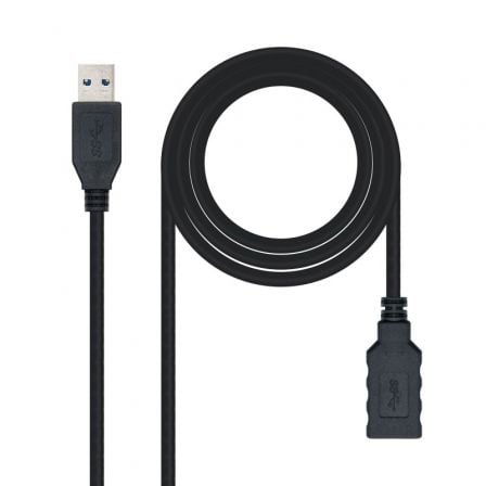 CABLE ALARGADOR USB 3.0 NANOCABLE 10.01.0903-BK/ USB MACHO - / USB HEMBRA/ 3M/ NEGRO | Alargadores usb
