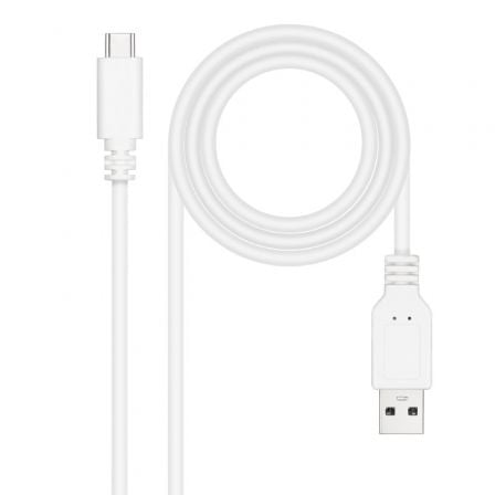 CABLE USB 2.0 NANOCABLE 10.01.2101-L150-W/ USB TIPO-C MACHO - USB MACHO/ 1.5M/ BLANCO