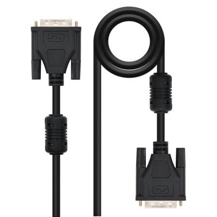 CABLE DVI NANOCABLE 10.15.0603 - SINGLE LINK 18+1 - FERRITAS - CONECTORES DVI-D M-DVI-D M - 3M - NEGRO