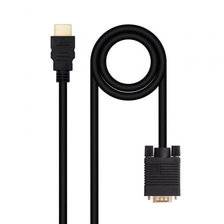 CABLE CONVERSOR NANOCABLE 10.15.4348/ HDMI MACHO - VGA MACHO/ 1.8M/ NEGRO | Cables vga - dvi - displayport